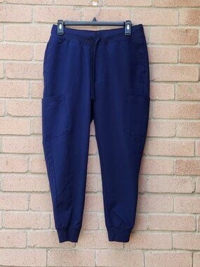 Mandala Navy Jogger Scrub Pants Petite Small